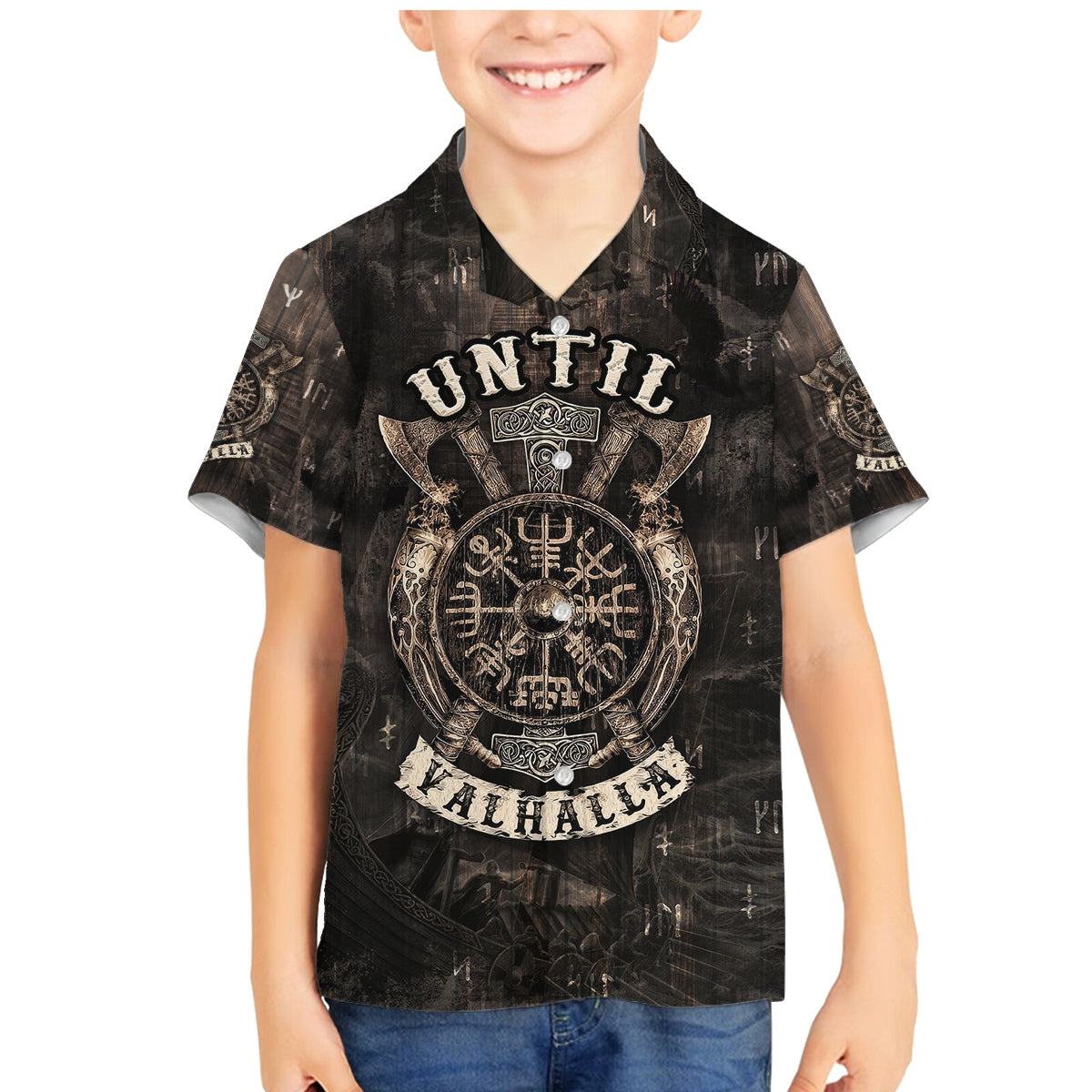 Until Valhalla Viking Family Matching Mermaid Dress and Hawaiian Shirt - Wonder Print Shop