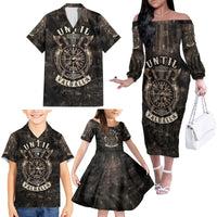 Until Valhalla Viking Family Matching Off Shoulder Long Sleeve Dress and Hawaiian Shirt - Wonder Print Shop
