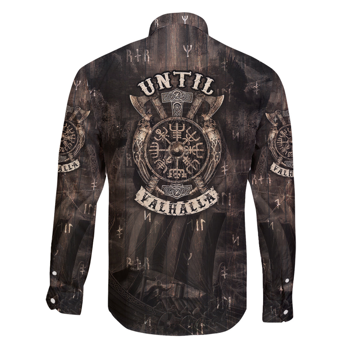 Until Valhalla Viking Family Matching Off Shoulder Long Sleeve Dress and Hawaiian Shirt - Wonder Print Shop