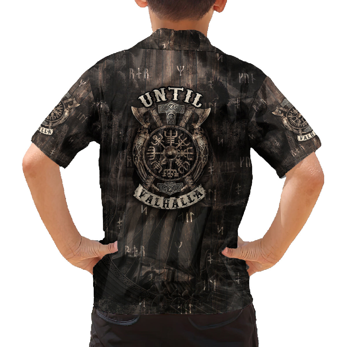 Until Valhalla Viking Family Matching Tank Maxi Dress and Hawaiian Shirt - Wonder Print Shop