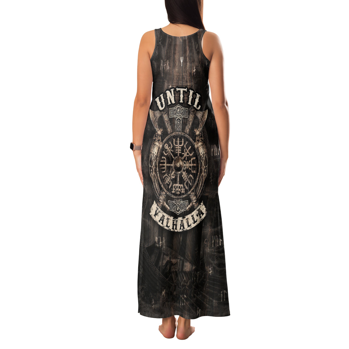 Until Valhalla Viking Family Matching Tank Maxi Dress and Hawaiian Shirt - Wonder Print Shop