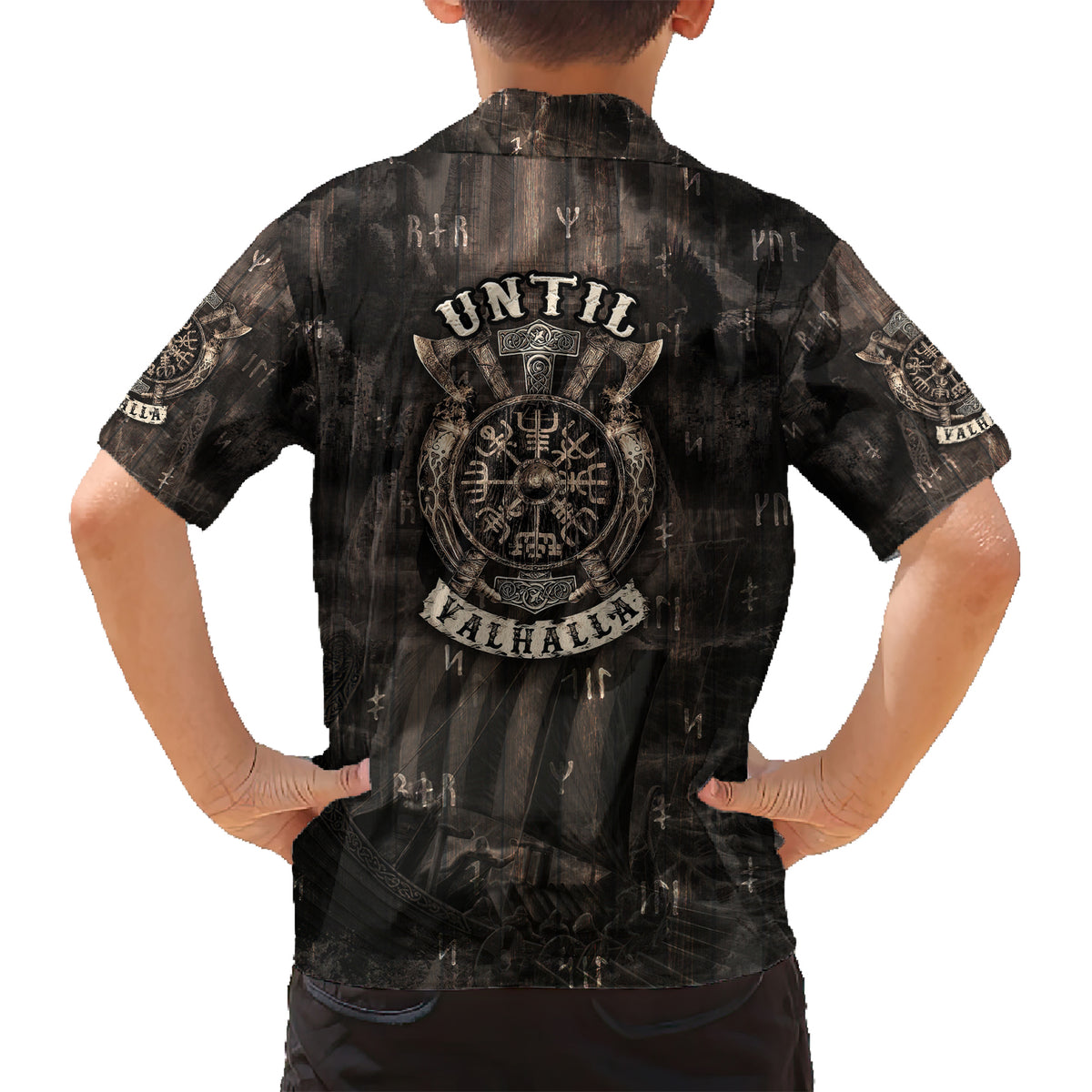 Until Valhalla Viking Kid Hawaiian Shirt - Wonder Print Shop