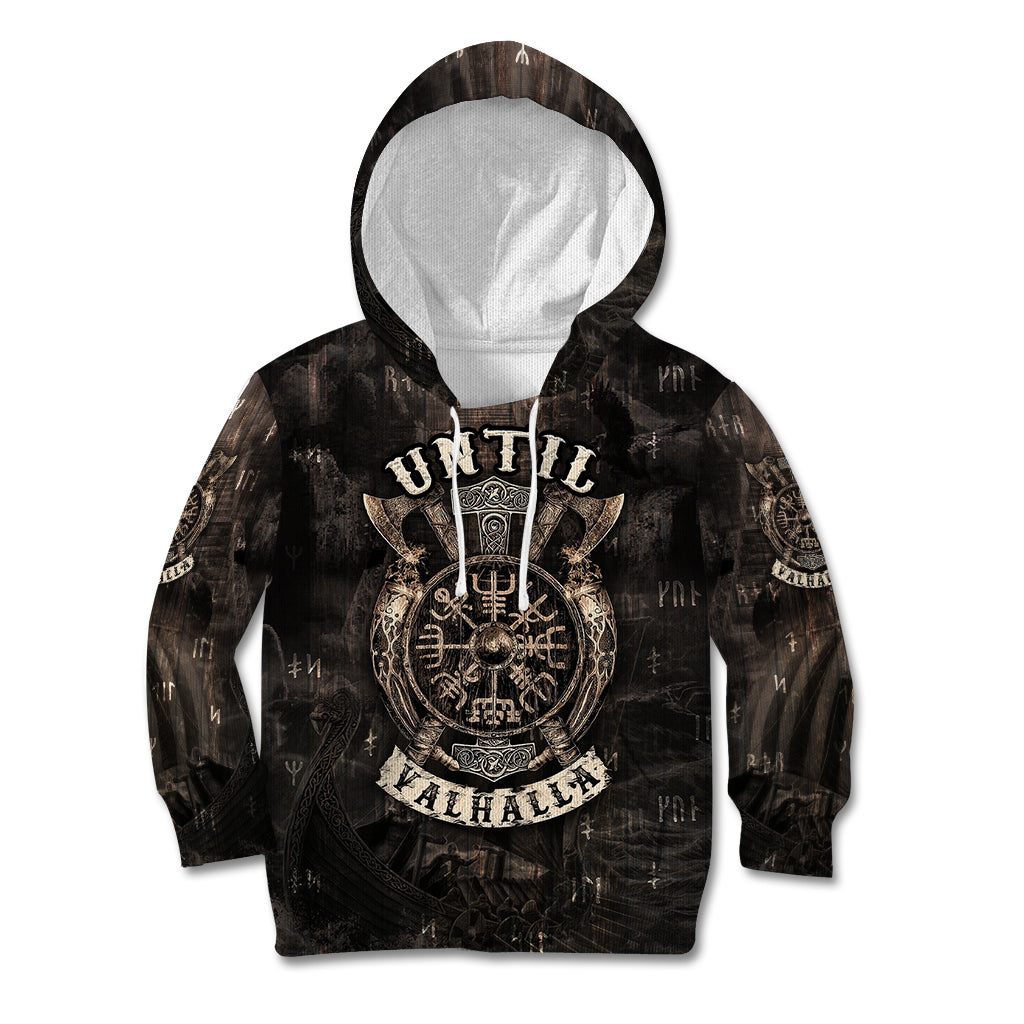 Until Valhalla Viking Kid Hoodie - Wonder Print Shop