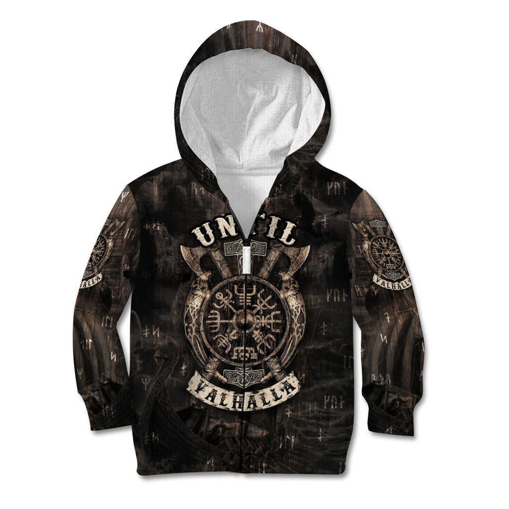 Until Valhalla Viking Kid Hoodie - Wonder Print Shop