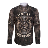 Until Valhalla Viking Long Sleeve Button Shirt - Wonder Print Shop