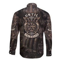 Until Valhalla Viking Long Sleeve Button Shirt - Wonder Print Shop