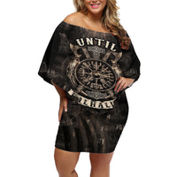Until Valhalla Viking Off Shoulder Short Dress - Wonder Print Shop