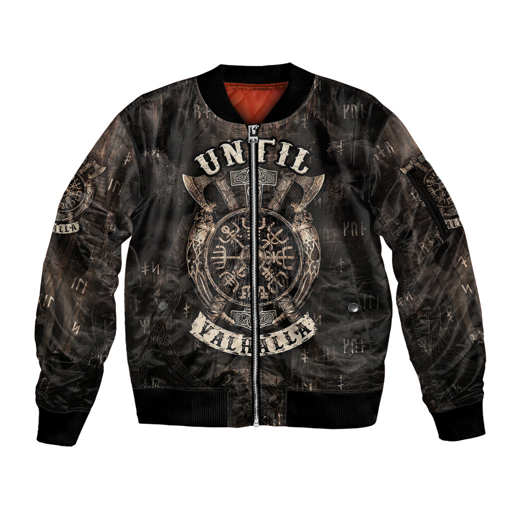 Until Valhalla Viking Sleeve Zip Bomber Jacket - Wonder Print Shop