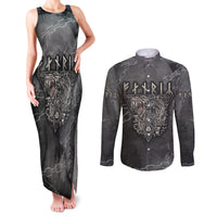Fenir Viking Couples Matching Tank Maxi Dress and Long Sleeve Button Shirts Better to be a Wolf of Odin - Wonder Print Shop