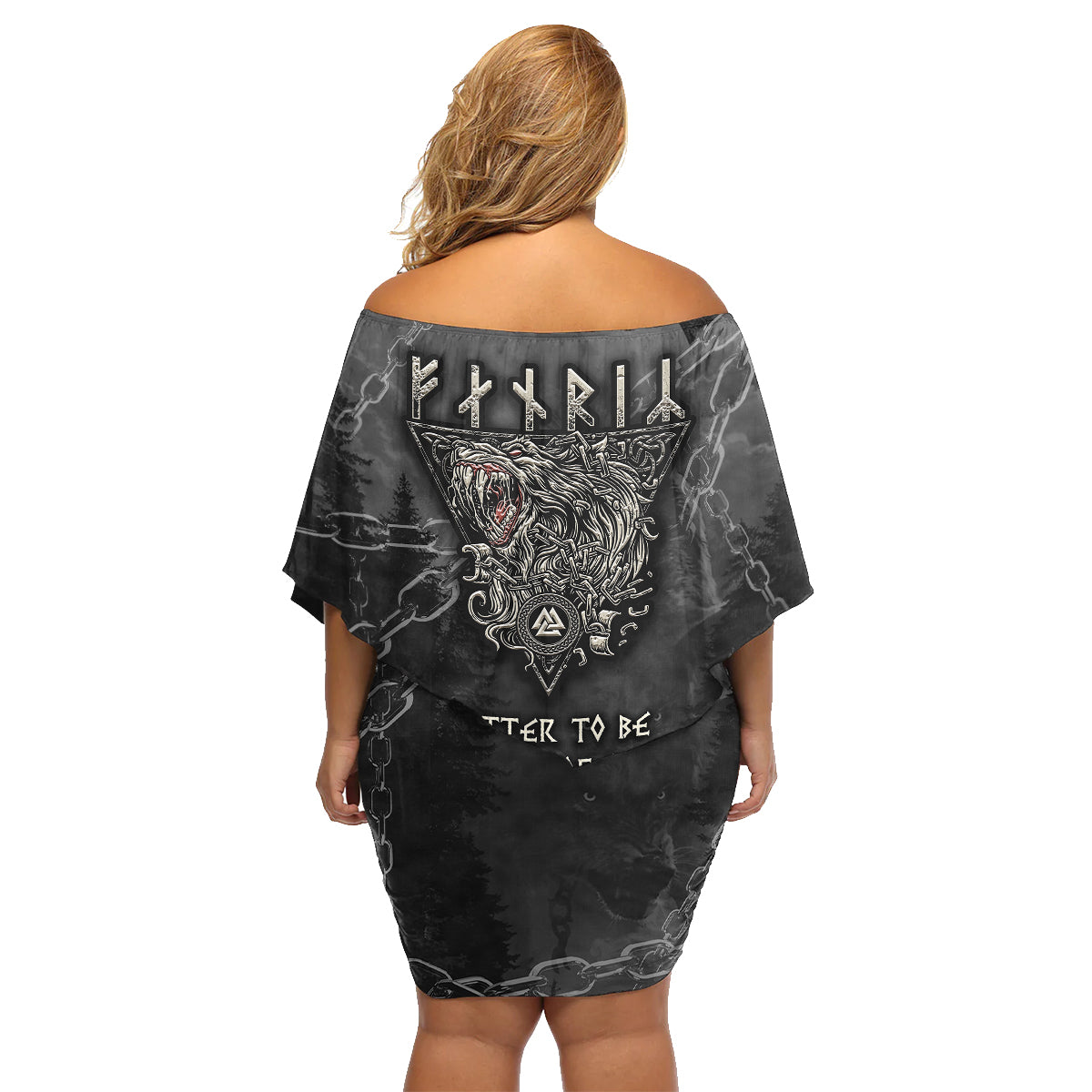 Fenir Viking Family Matching Off Shoulder Short Dress and Hawaiian Shirt Better to be a Wolf of Odin - Wonder Print Shop