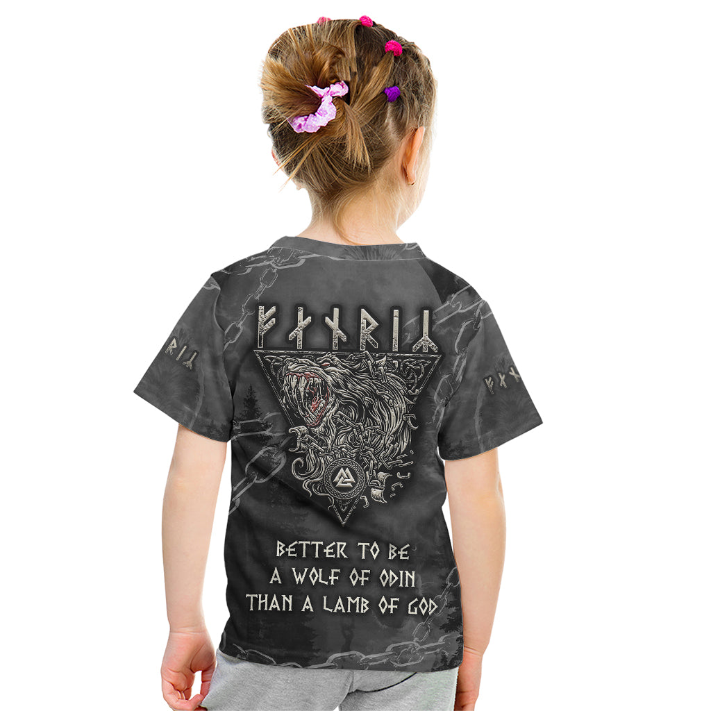 Fenir Viking Kid T Shirt Better to be a Wolf of Odin - Wonder Print Shop