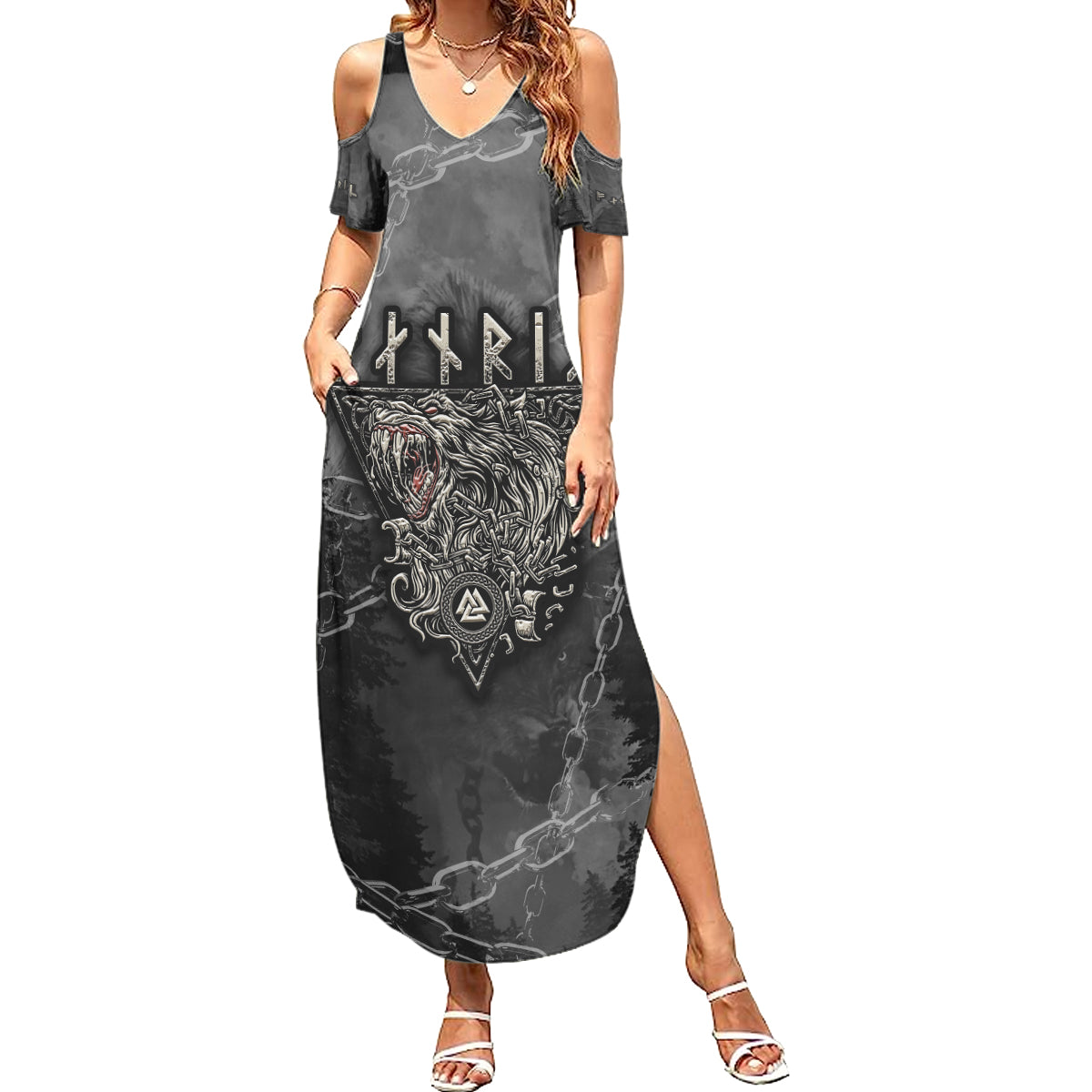 Fenir Viking Summer Maxi Dress Better to be a Wolf of Odin - Wonder Print Shop