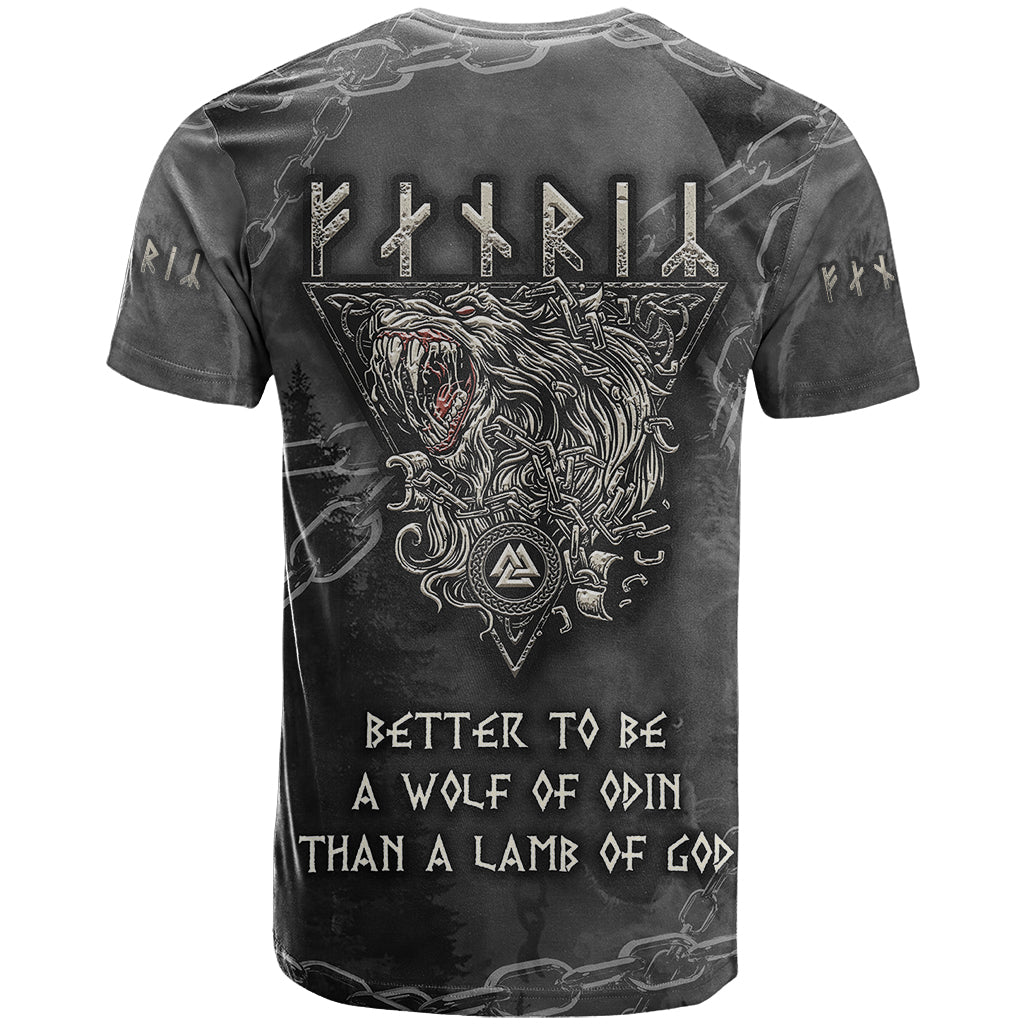 Fenir Viking T Shirt Better to be a Wolf of Odin - Wonder Print Shop
