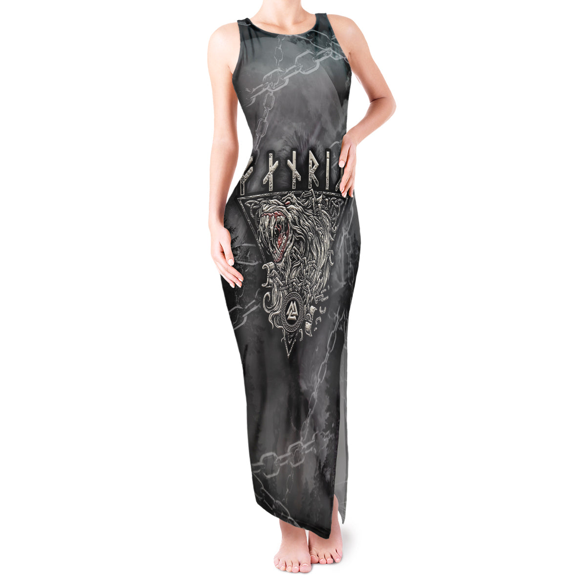 Fenir Viking Tank Maxi Dress Better to be a Wolf of Odin - Wonder Print Shop