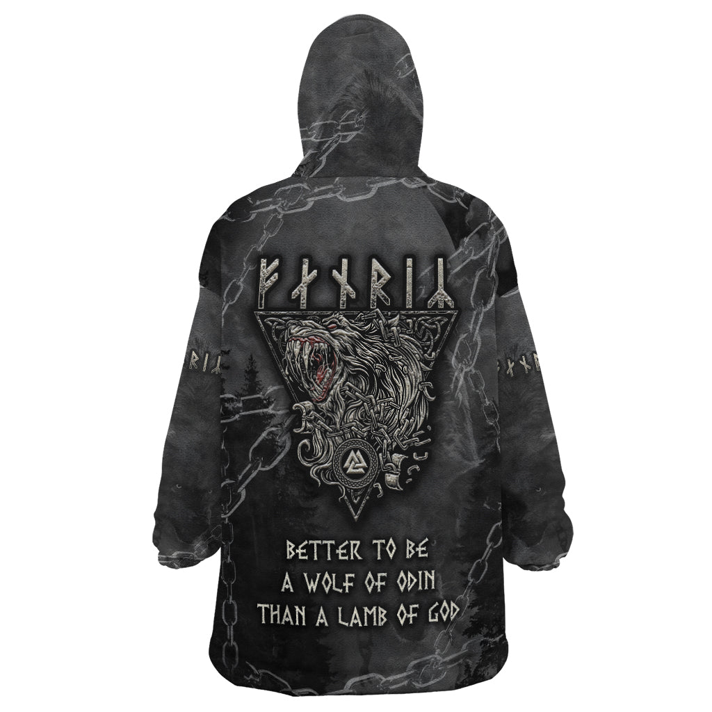 Fenir Viking Wearable Blanket Hoodie Better to be a Wolf of Odin - Wonder Print Shop