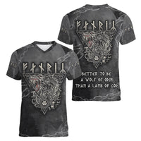 Fenir Viking Women V Neck T Shirt Better to be a Wolf of Odin - Wonder Print Shop