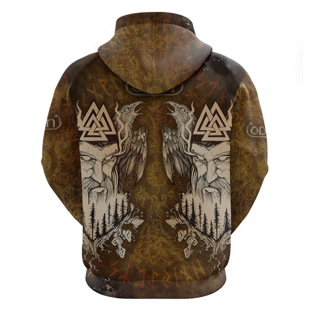 Odin Viking Hoodie Valknut, Ravens, and Enchanted Forest - Wonder Print Shop