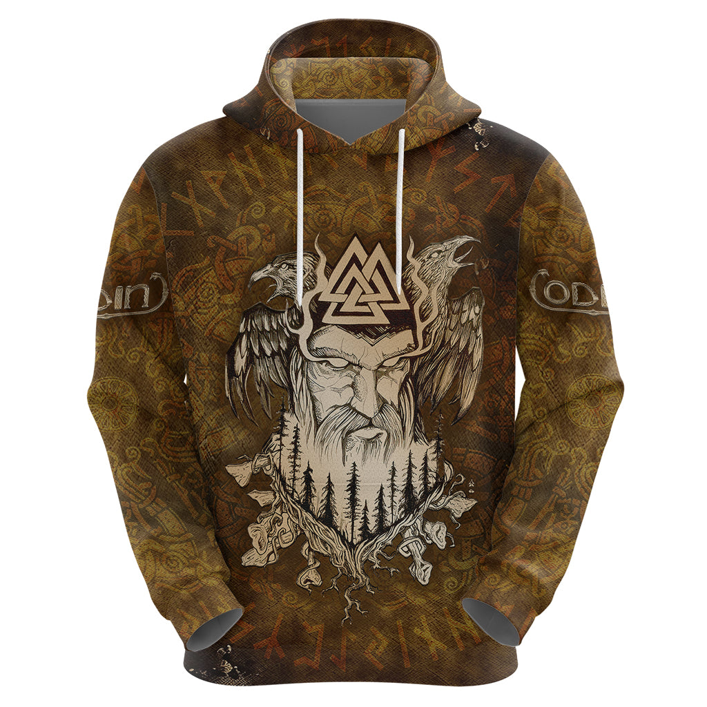 Odin Viking Hoodie Valknut, Ravens, and Enchanted Forest - Wonder Print Shop