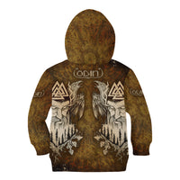Odin Viking Kid Hoodie Valknut, Ravens, and Enchanted Forest - Wonder Print Shop