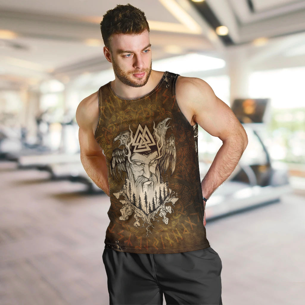 Odin Viking Men Tank Top Valknut, Ravens, and Enchanted Forest - Wonder Print Shop