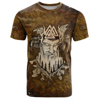 Odin Viking T Shirt Valknut, Ravens, and Enchanted Forest - Wonder Print Shop