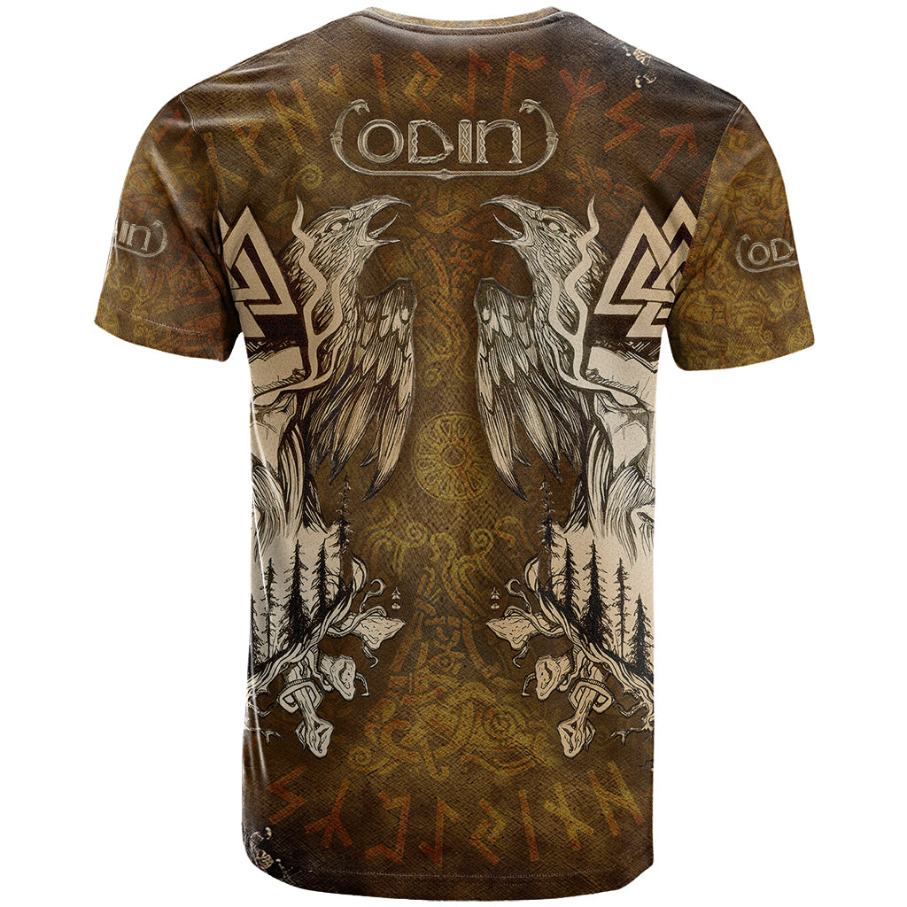 Odin Viking T Shirt Valknut, Ravens, and Enchanted Forest - Wonder Print Shop
