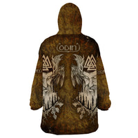 Odin Viking Wearable Blanket Hoodie Valknut, Ravens, and Enchanted Forest - Wonder Print Shop