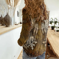 Odin Viking Women Casual Shirt Valknut, Ravens, and Enchanted Forest - Wonder Print Shop