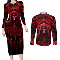 The Older We Get The Less Life In Prison Is A Deterrent Couples Matching Long Sleeve Bodycon Dress and Long Sleeve Button Shirts - Wonder Print Shop