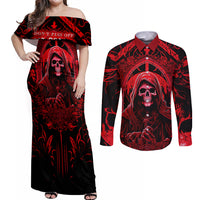 The Older We Get The Less Life In Prison Is A Deterrent Couples Matching Off Shoulder Maxi Dress and Long Sleeve Button Shirts - Wonder Print Shop