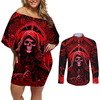 The Older We Get The Less Life In Prison Is A Deterrent Couples Matching Off Shoulder Short Dress and Long Sleeve Button Shirts - Wonder Print Shop