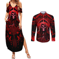 The Older We Get The Less Life In Prison Is A Deterrent Couples Matching Summer Maxi Dress and Long Sleeve Button Shirts - Wonder Print Shop