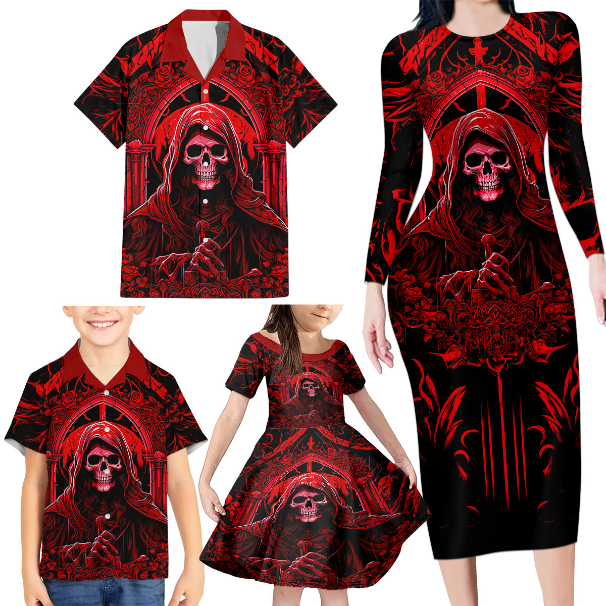 The Older We Get The Less Life In Prison Is A Deterrent Family Matching Long Sleeve Bodycon Dress and Hawaiian Shirt - Wonder Print Shop