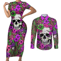 I Have A Good Heart But Bless This Mouth Couples Matching Short Sleeve Bodycon Dress and Long Sleeve Button Shirts - Wonder Print Shop