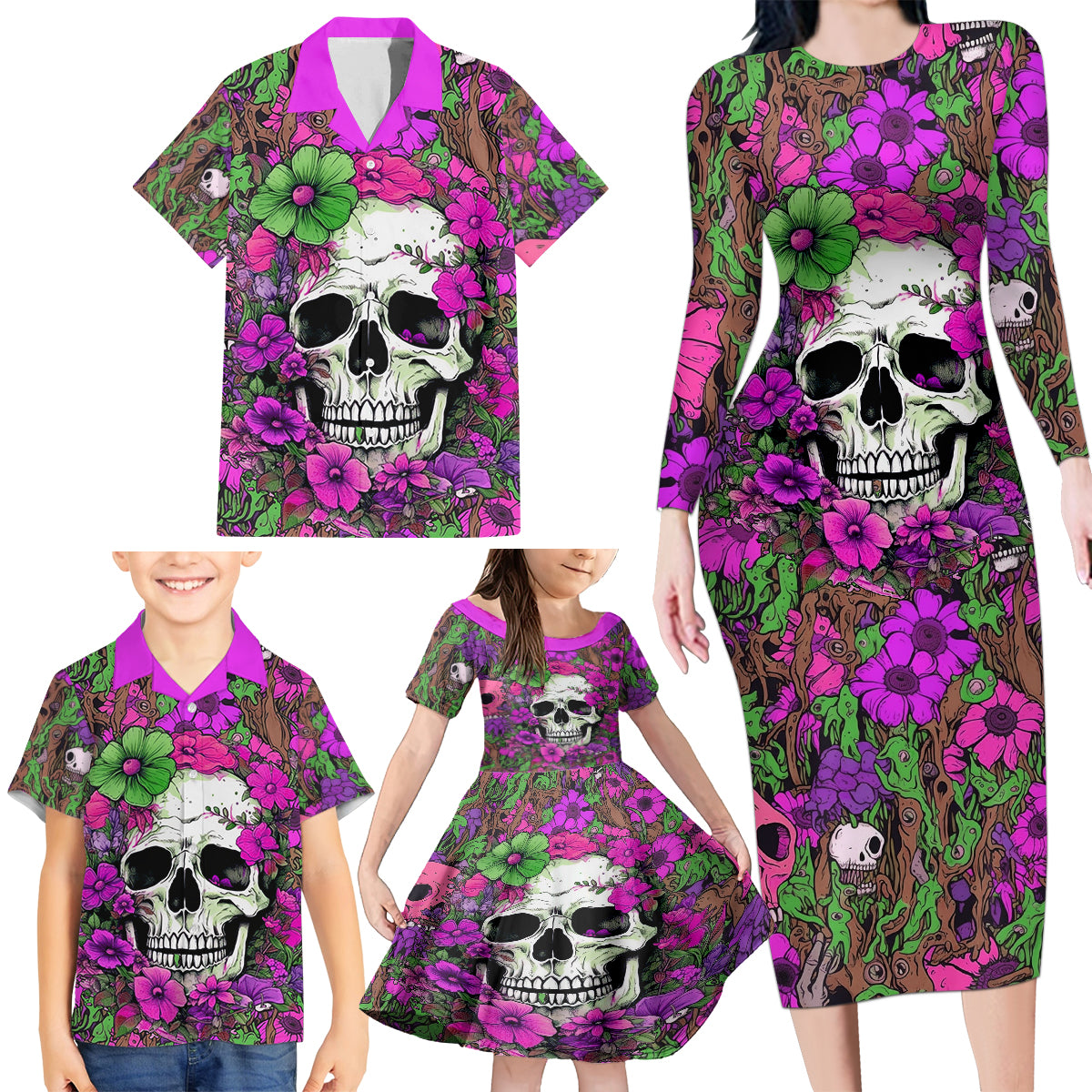 I Have A Good Heart But Bless This Mouth Family Matching Long Sleeve Bodycon Dress and Hawaiian Shirt - Wonder Print Shop