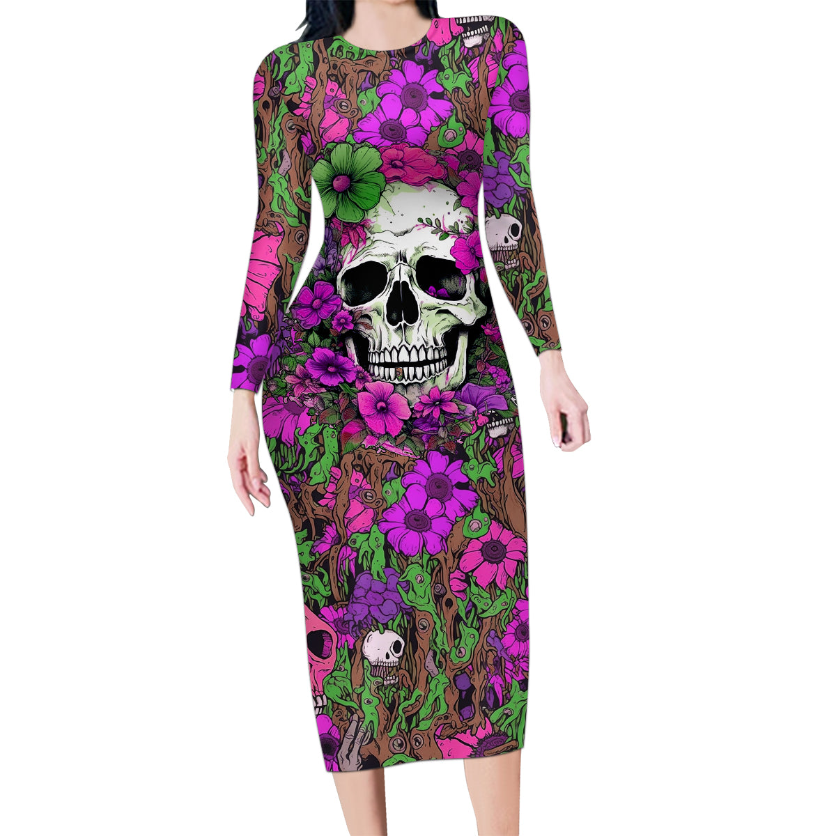 I Have A Good Heart But Bless This Mouth Family Matching Long Sleeve Bodycon Dress and Hawaiian Shirt - Wonder Print Shop