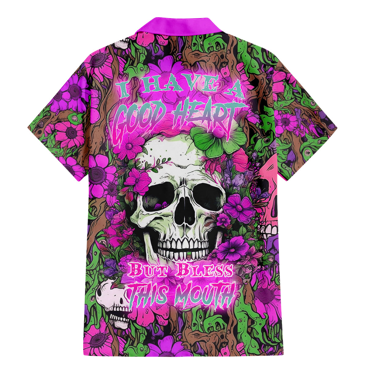 I Have A Good Heart But Bless This Mouth Family Matching Mermaid Dress and Hawaiian Shirt - Wonder Print Shop