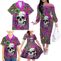 I Have A Good Heart But Bless This Mouth Family Matching Off Shoulder Long Sleeve Dress and Hawaiian Shirt - Wonder Print Shop