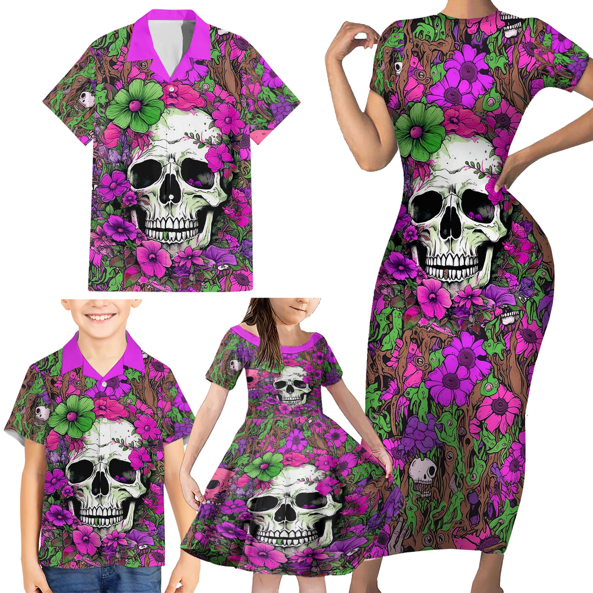 I Have A Good Heart But Bless This Mouth Family Matching Short Sleeve Bodycon Dress and Hawaiian Shirt - Wonder Print Shop