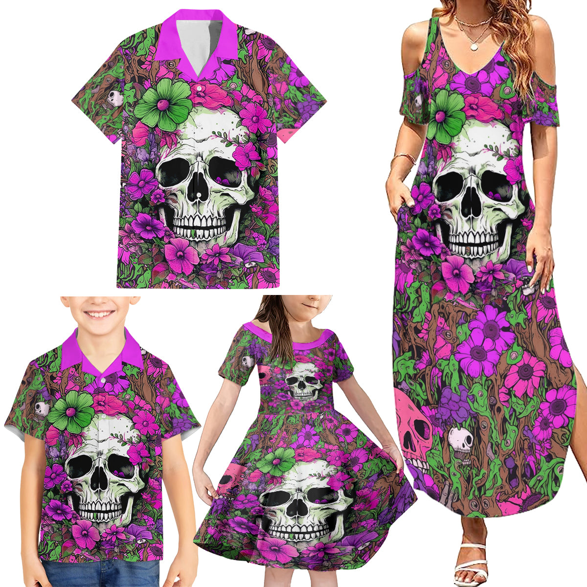 I Have A Good Heart But Bless This Mouth Family Matching Summer Maxi Dress and Hawaiian Shirt - Wonder Print Shop