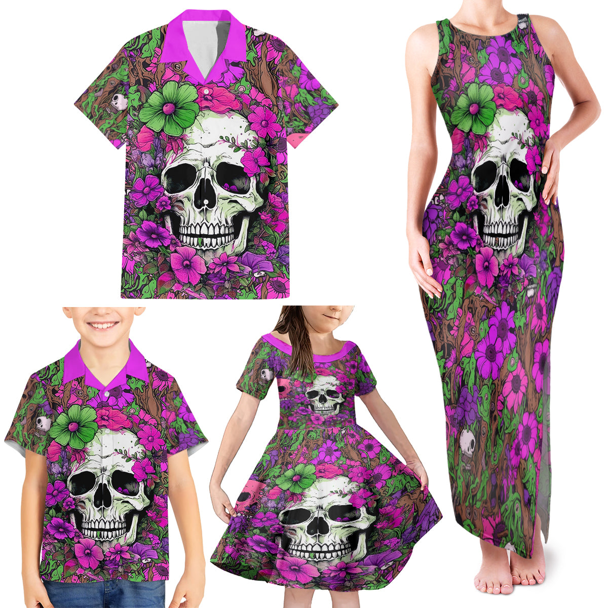 I Have A Good Heart But Bless This Mouth Family Matching Tank Maxi Dress and Hawaiian Shirt - Wonder Print Shop
