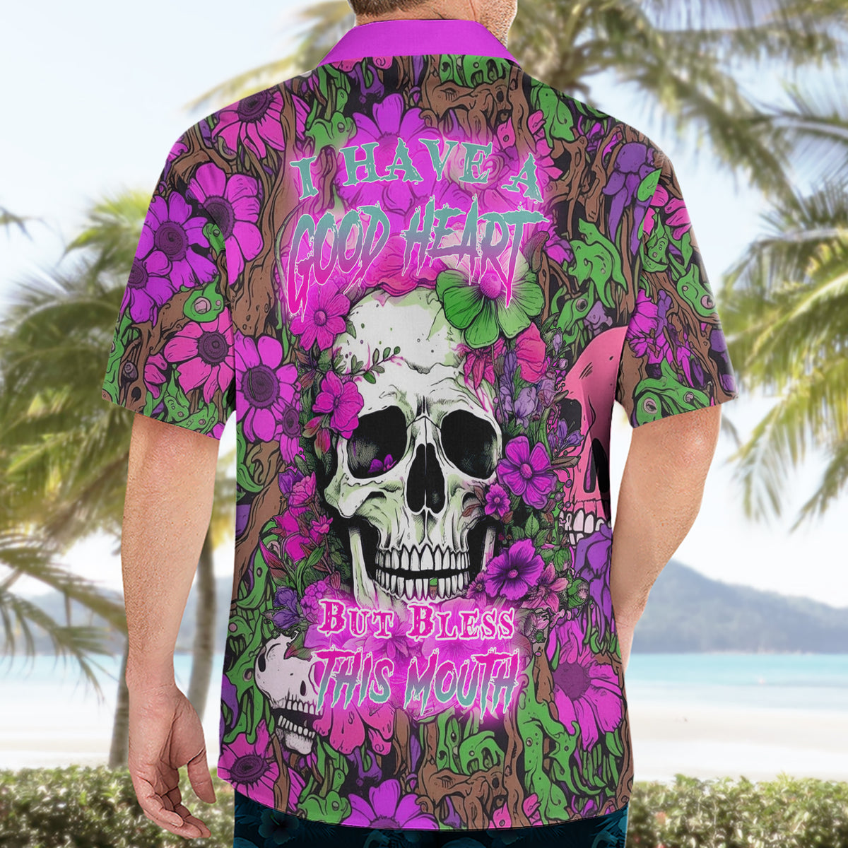I Have A Good Heart But Bless This Mouth Hawaiian Shirt - Wonder Print Shop