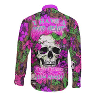 I Have A Good Heart But Bless This Mouth Long Sleeve Button Shirt - Wonder Print Shop