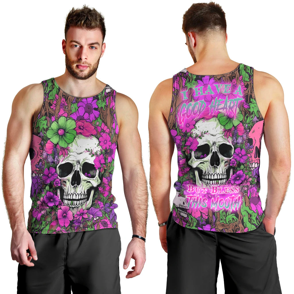 I Have A Good Heart But Bless This Mouth Men Tank Top - Wonder Print Shop
