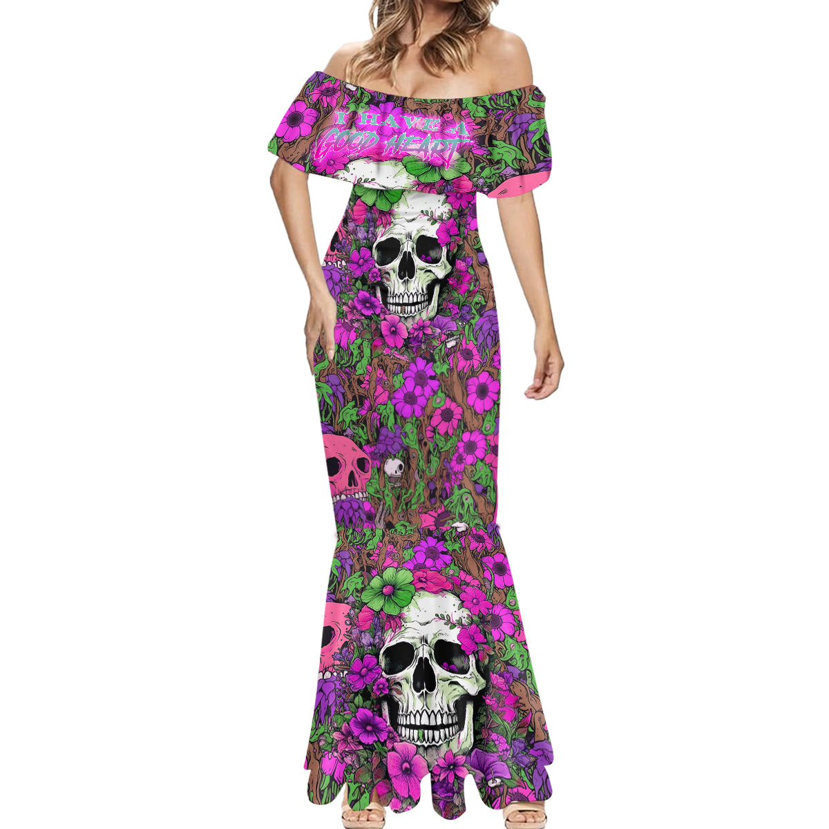 I Have A Good Heart But Bless This Mouth Mermaid Dress - Wonder Print Shop