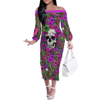 I Have A Good Heart But Bless This Mouth Off The Shoulder Long Sleeve Dress - Wonder Print Shop