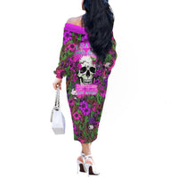 I Have A Good Heart But Bless This Mouth Off The Shoulder Long Sleeve Dress - Wonder Print Shop