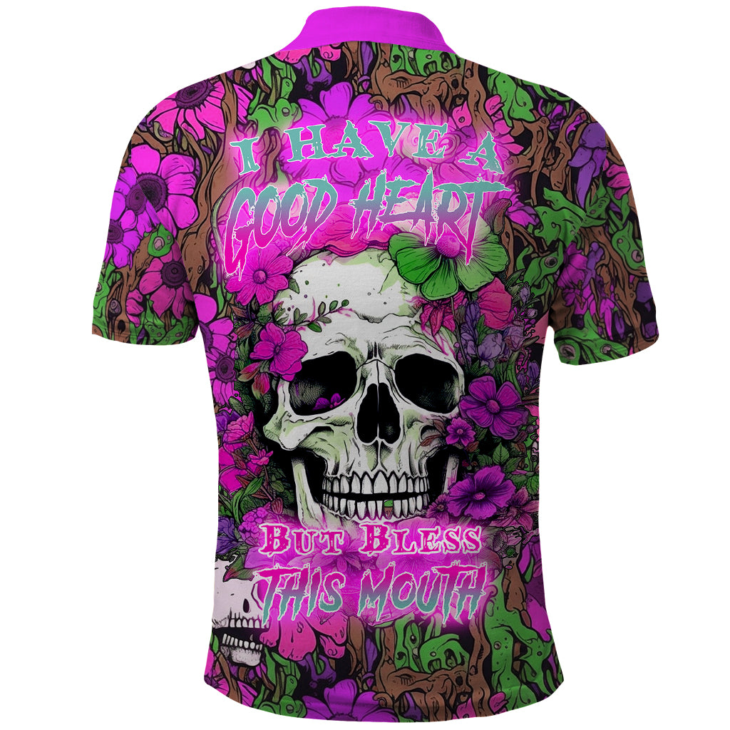 I Have A Good Heart But Bless This Mouth Polo Shirt - Wonder Print Shop