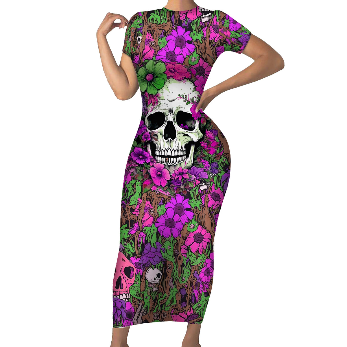 I Have A Good Heart But Bless This Mouth Short Sleeve Bodycon Dress - Wonder Print Shop