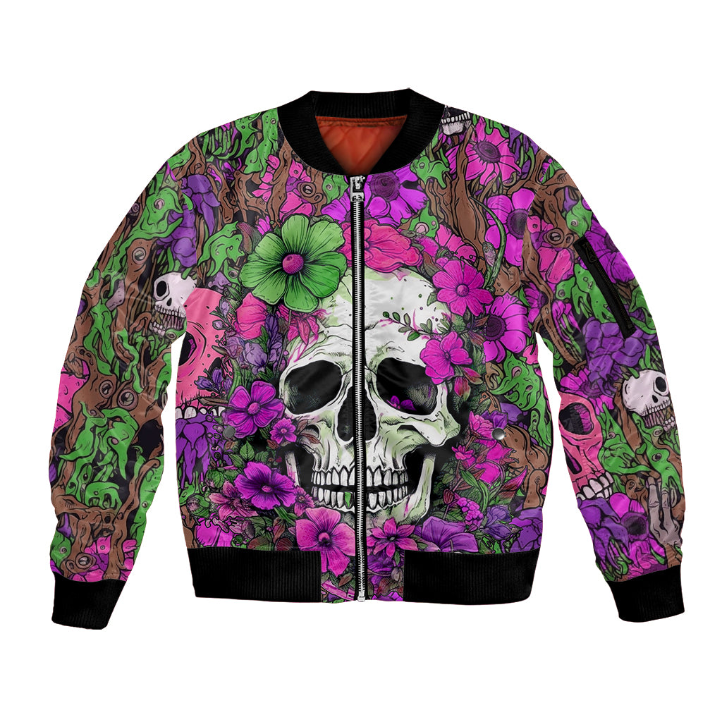 I Have A Good Heart But Bless This Mouth Sleeve Zip Bomber Jacket - Wonder Print Shop